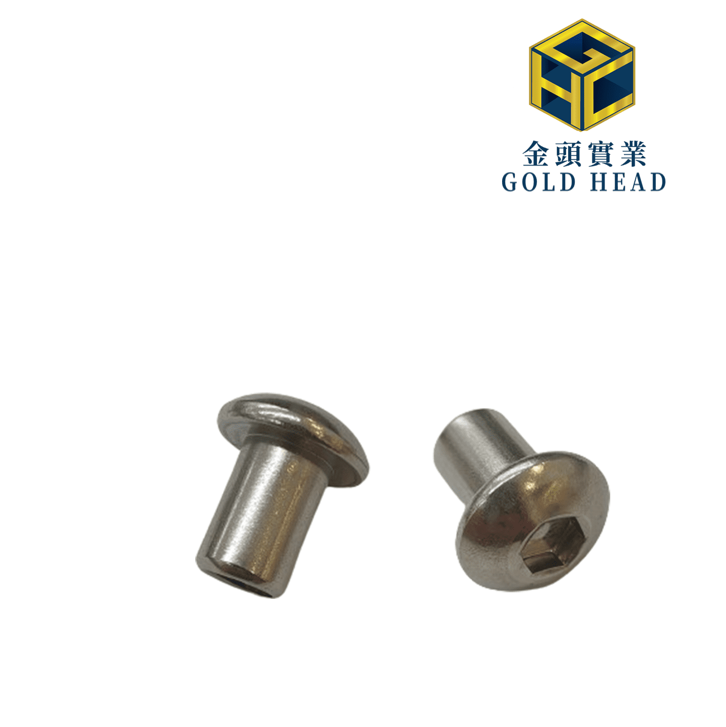 Hex Socket Rivet - Gold Head